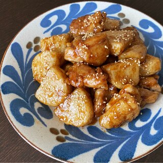 ごはん必需♡鶏肉と長芋の甘辛揚げ